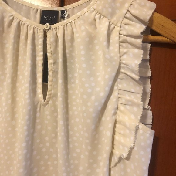 Kaari Blue Light Tank Dotted Top Size Medium - Picture 3 of 6